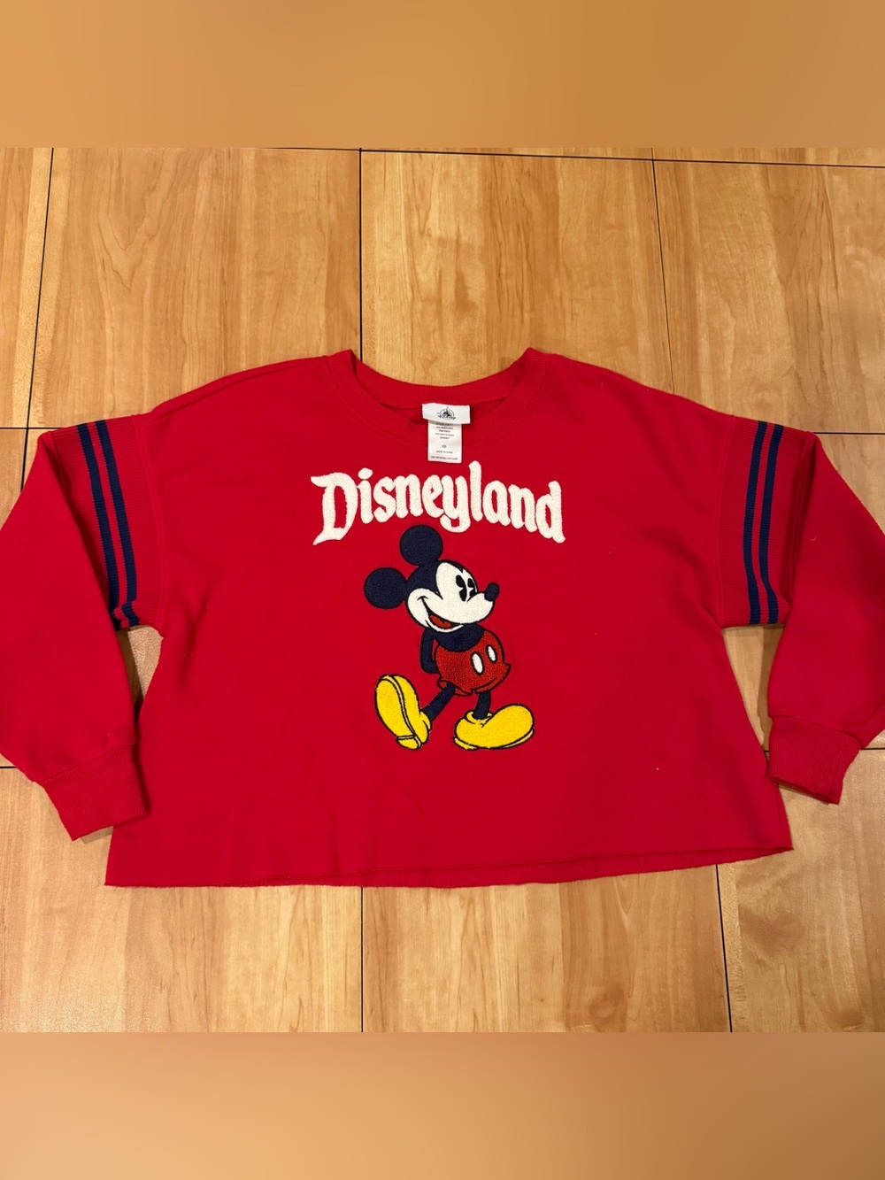 Disneyland Mickey Mouse Red Cropped Sweatshirt XS
